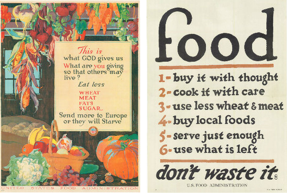 Vintage poster of food rules from the United States Food Administration