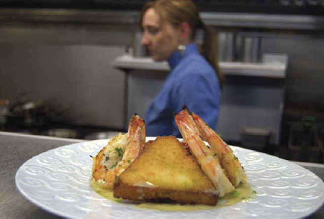 Shrimp dish at Fin restaurant