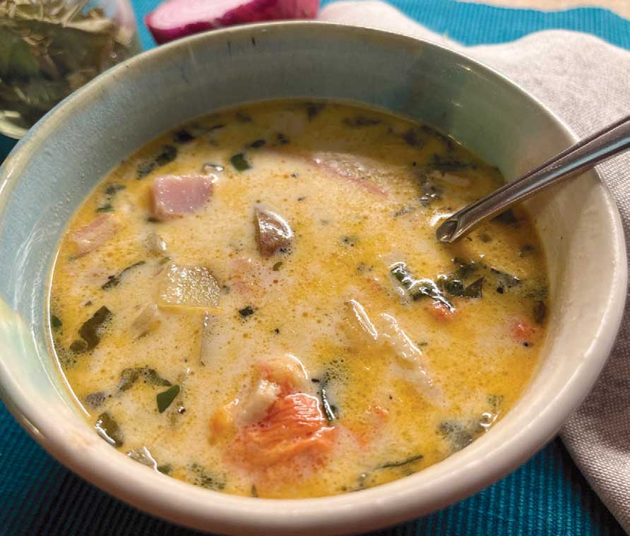 Creamy Fish Chowder with Northern Bayberry Leaves