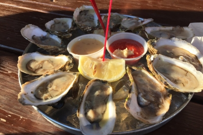 Local Onset oysters on the half shell at Quahog Republic.