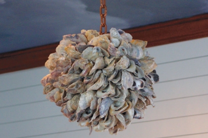Oyster shell chandelier
