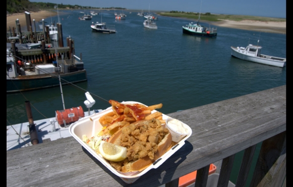 Clam roll on the Chatham Fish Pier