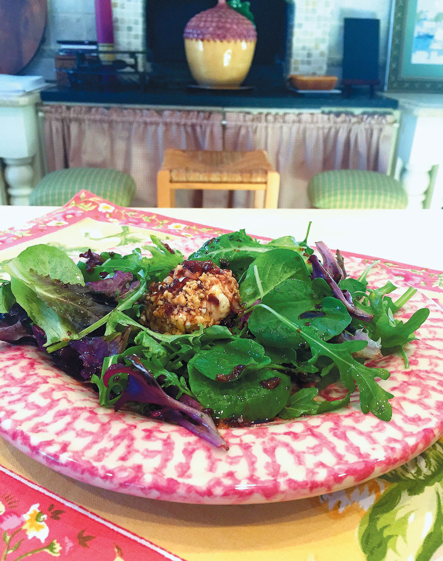 Warm Goat Cheese Salad with Beach Plum Balsamic Glaze