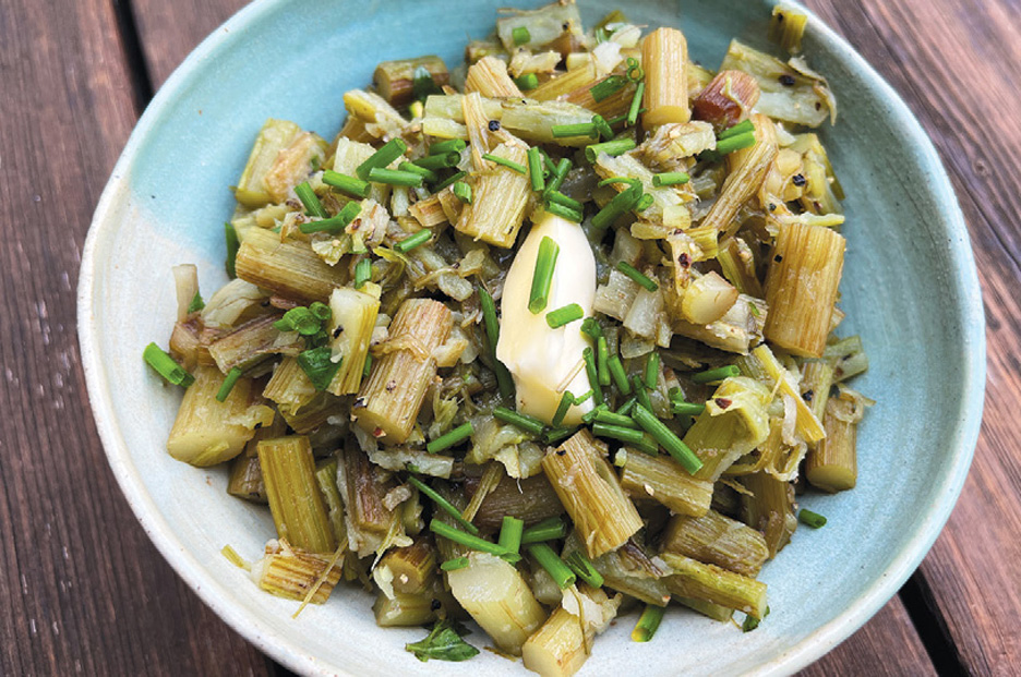 Burdock Stalks with Garlic and Butter